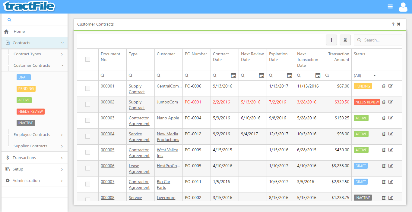 CUSTOMER CONTRACTS - Main Image