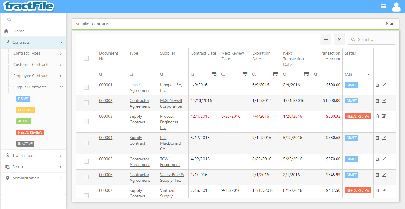 SUPPLIER CONTRACTS - Main Image